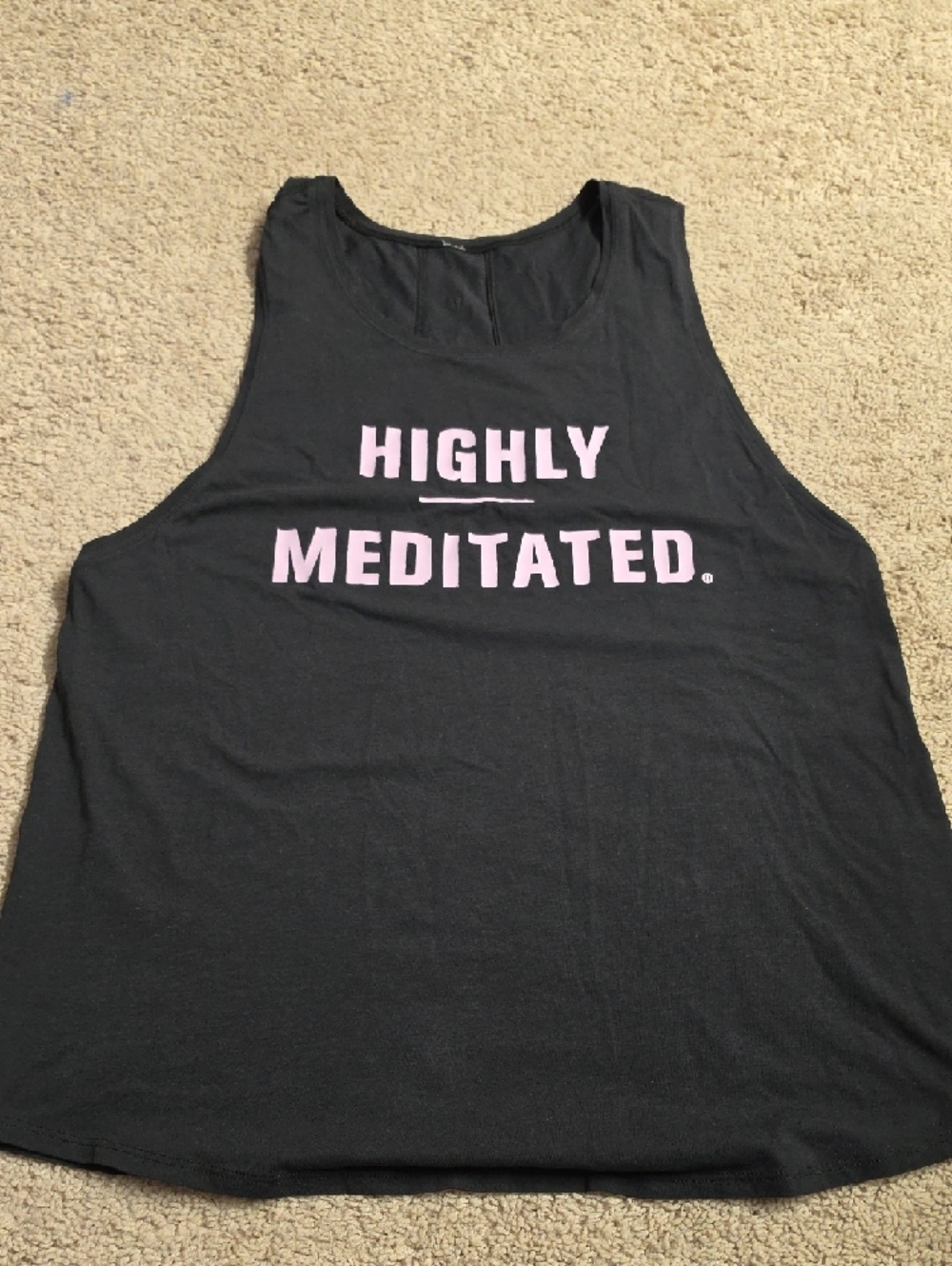 lululemon athletica Black Tank with "HIGHLY MEDITATED" Graphic - Picture 3 of 7